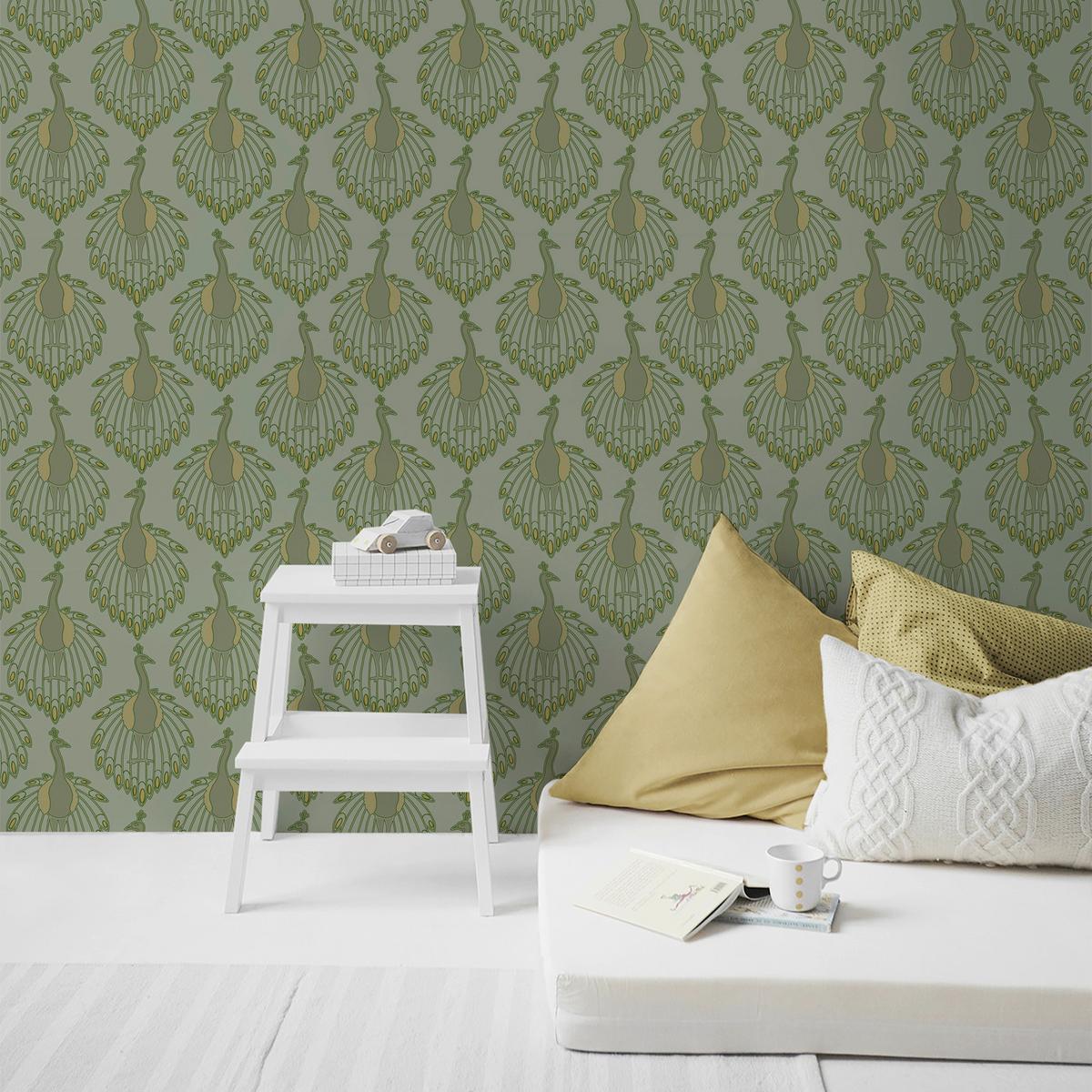 Vliestapete 118138 - Grün, Basics, Papier/Kunststoff (52/1000cm)