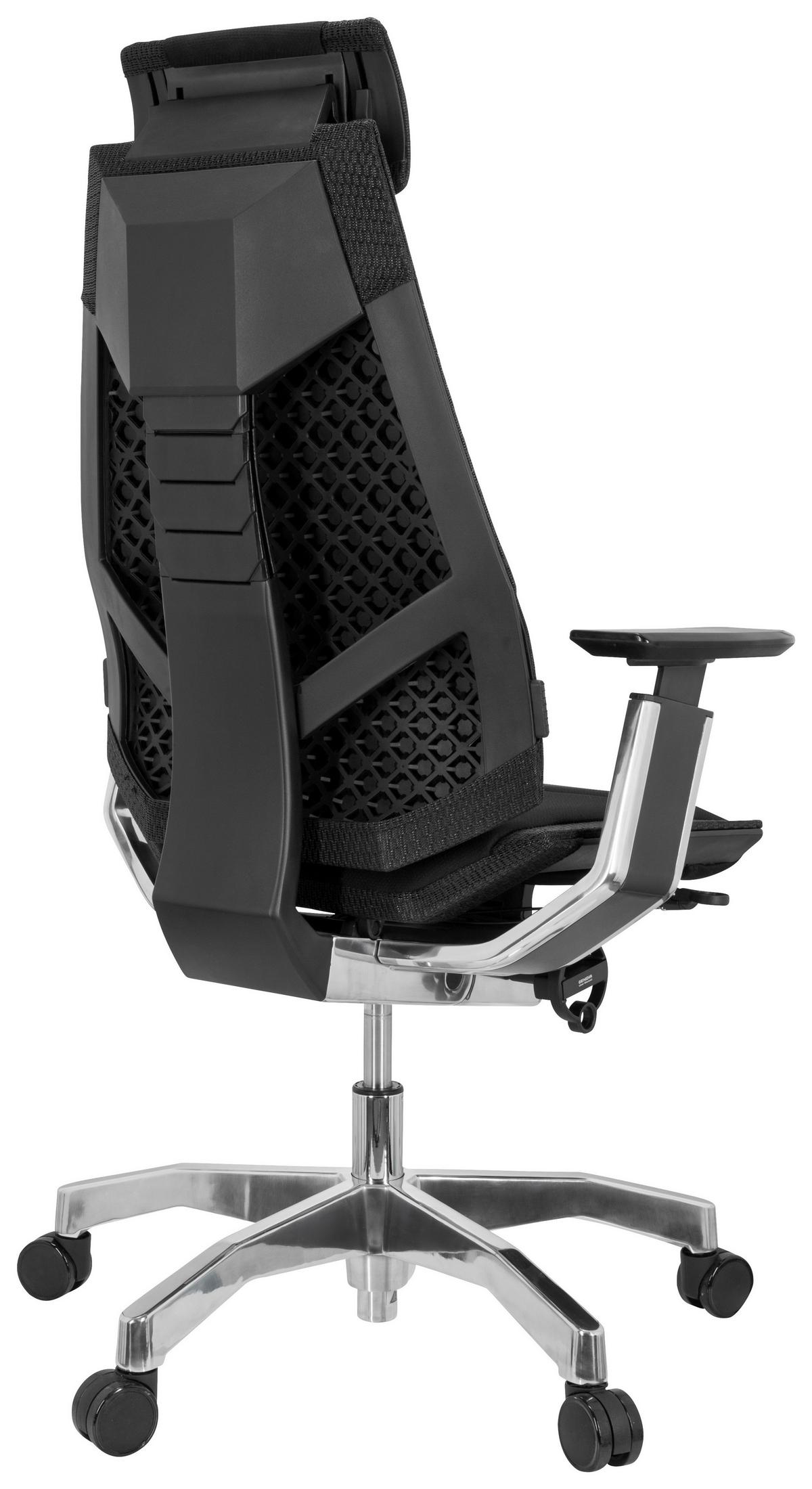 Drehstuhl Gendia Pro Schwarz Bis 120 Kg - Silberfarben/Schwarz, Basics, Kunststoff/Textil (57/119/46cm) - MID.YOU