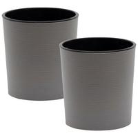 Übertopf-Set Grau D: 30 cm 2-teilig - Grau, Basics, Kunststoff (30/30,5cm) - Siena Garden