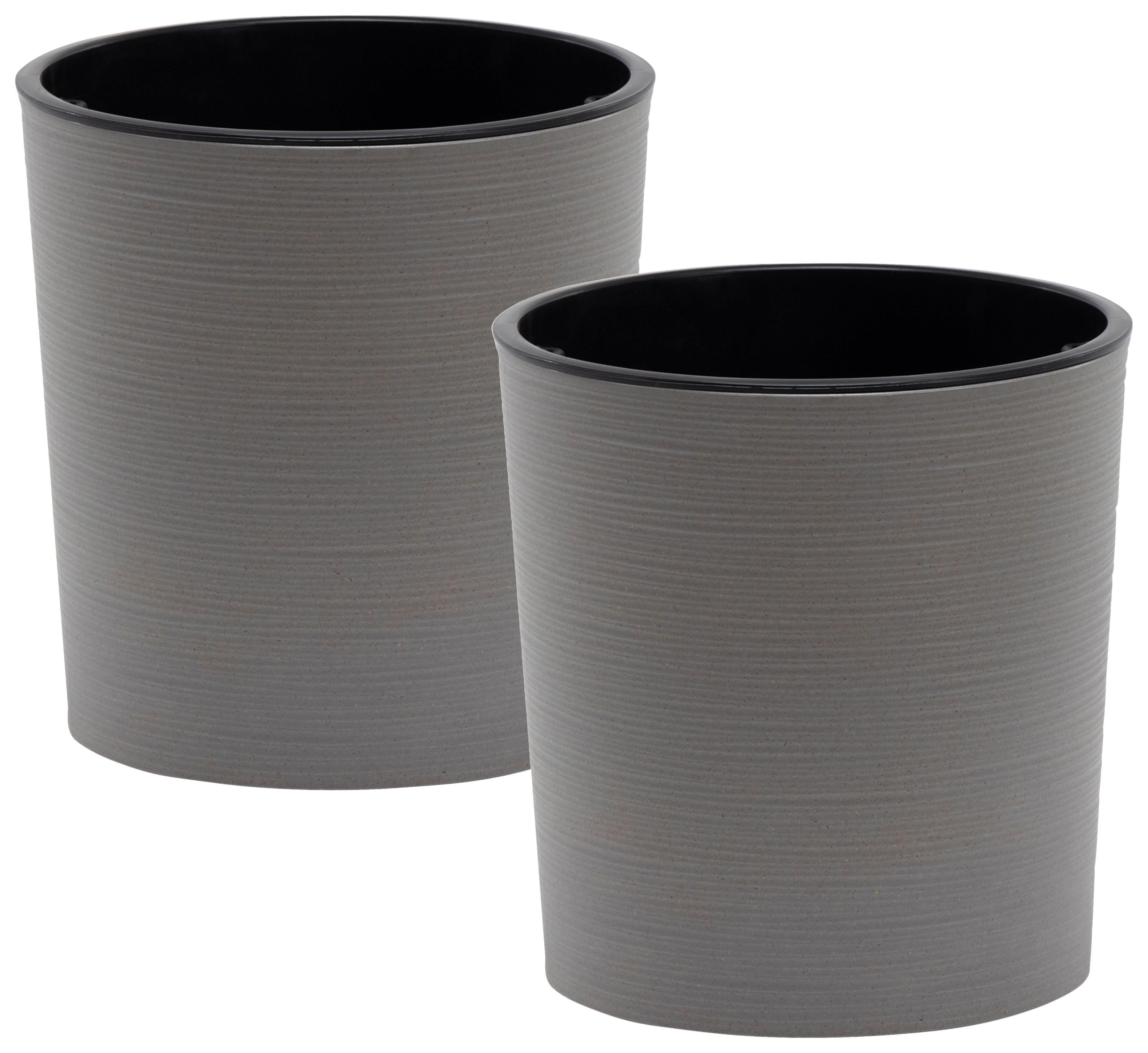 Übertopf-Set Grau D: 30 cm 2-teilig