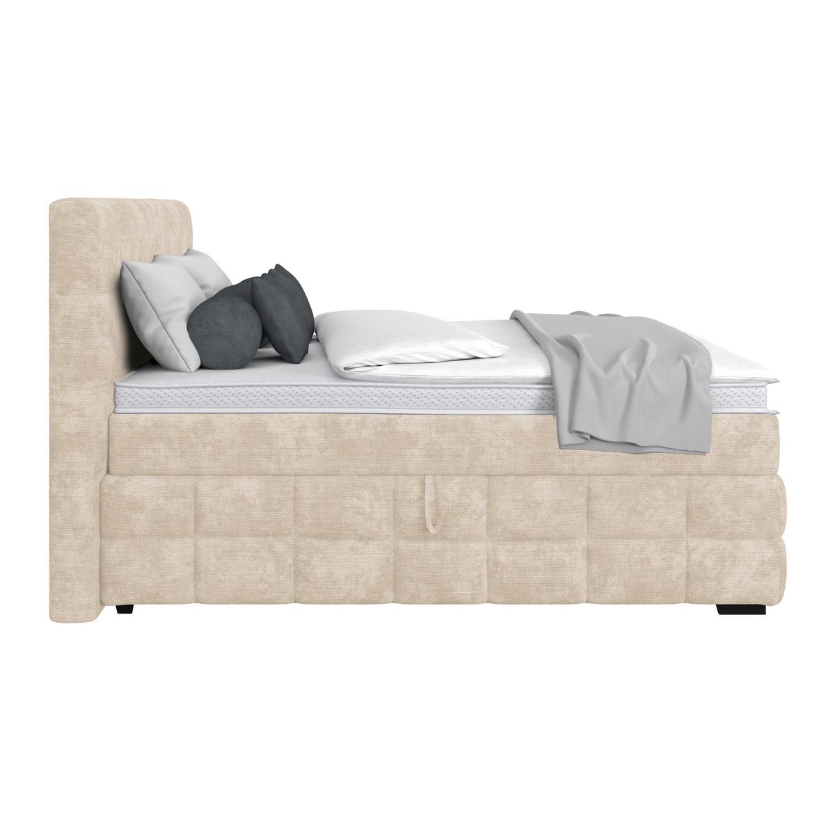 Čalouněná postel VEGA 180x200 cm, bílá - bílá/černá, Trend, dřevo/textil (180/200cm)