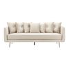 Pohovka Big Sofa LUIS, béžový samet - barva růžového zlata/béžová, Moderní, kov/dřevo (225/87/87cm) - Bessagi Home