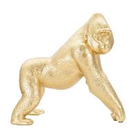 Skulptur Gorilla Dekor Side Goldfarben, B: 24,3 cm - Goldfarben, Basics, Kunststoff (24.3/22.8/13.9cm)