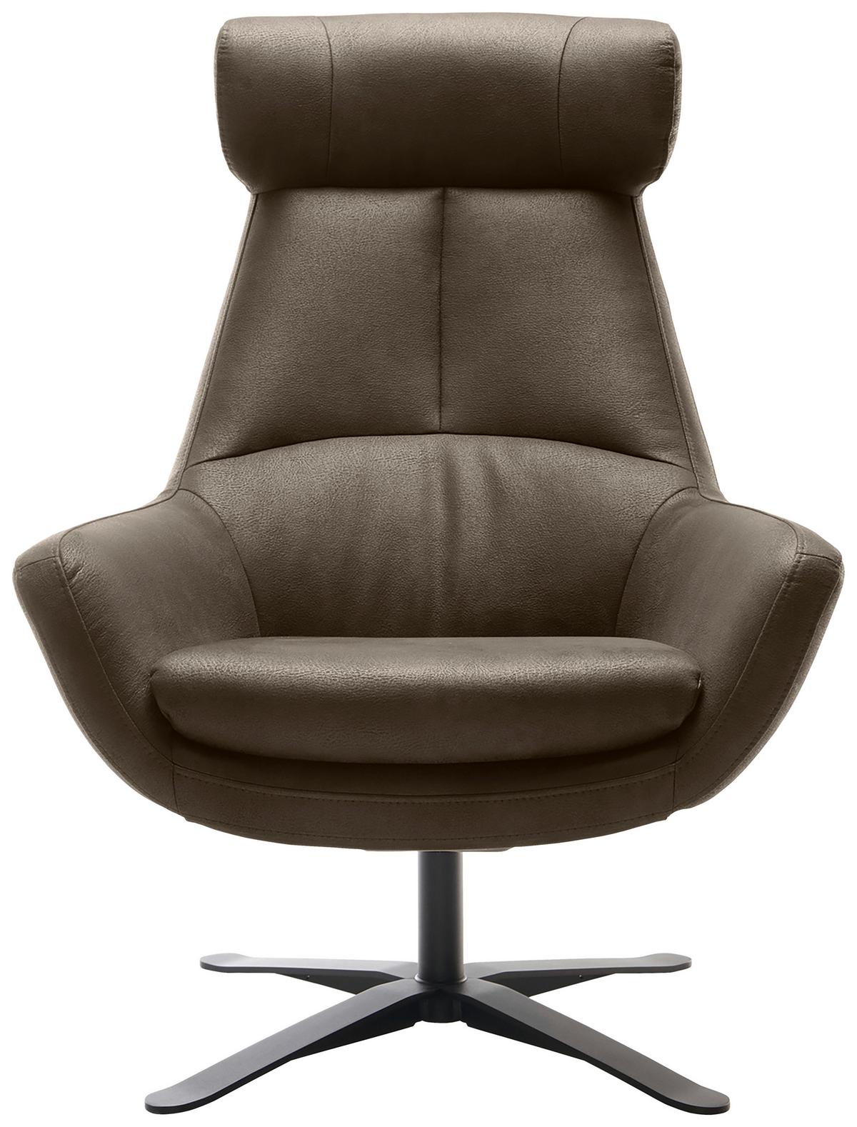 Sessel Be Organic - Dunkelbraun/Schwarz, MODERN, Textil (81/112/83cm) - Trendmanufaktur