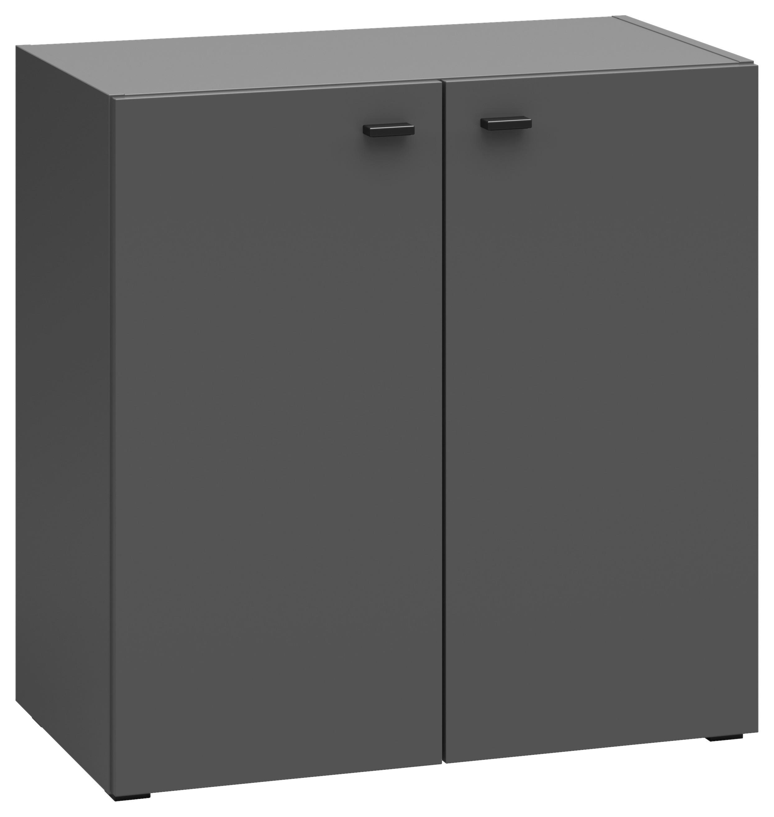 Wohnwand Sixty-four Anthrazit/eichefarben - Eichefarben/Anthrazit, Trend, Holzwerkstoff (320/160/35cm)