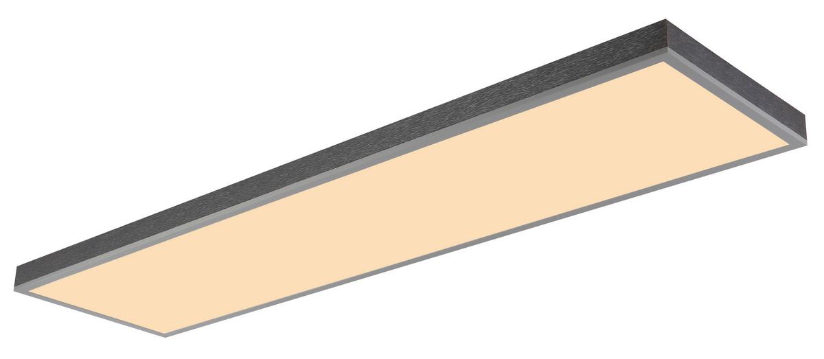 LED-Deckenleuchte Doro L:120cm Silberfarben Weiß Dunkelgrau - Dunkelgrau/Silberfarben, Basics, Kunststoff/Metall (120/30/7,5cm) - Globo