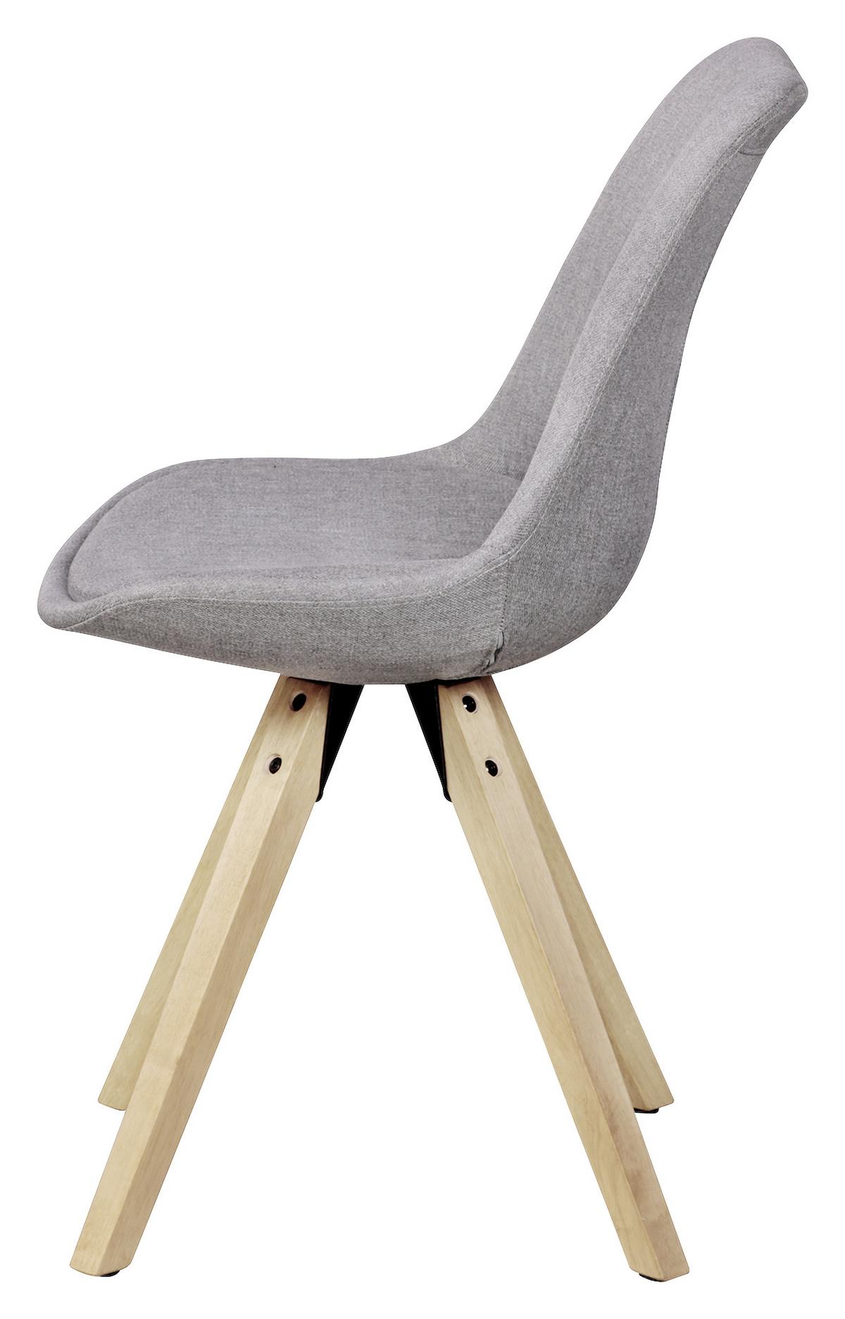Schalenstuhl Lima Grau Gepolstert 2er-Set - Eichefarben/Grau, Design, Holz/Kunststoff (48/89/42cm) - MID.YOU