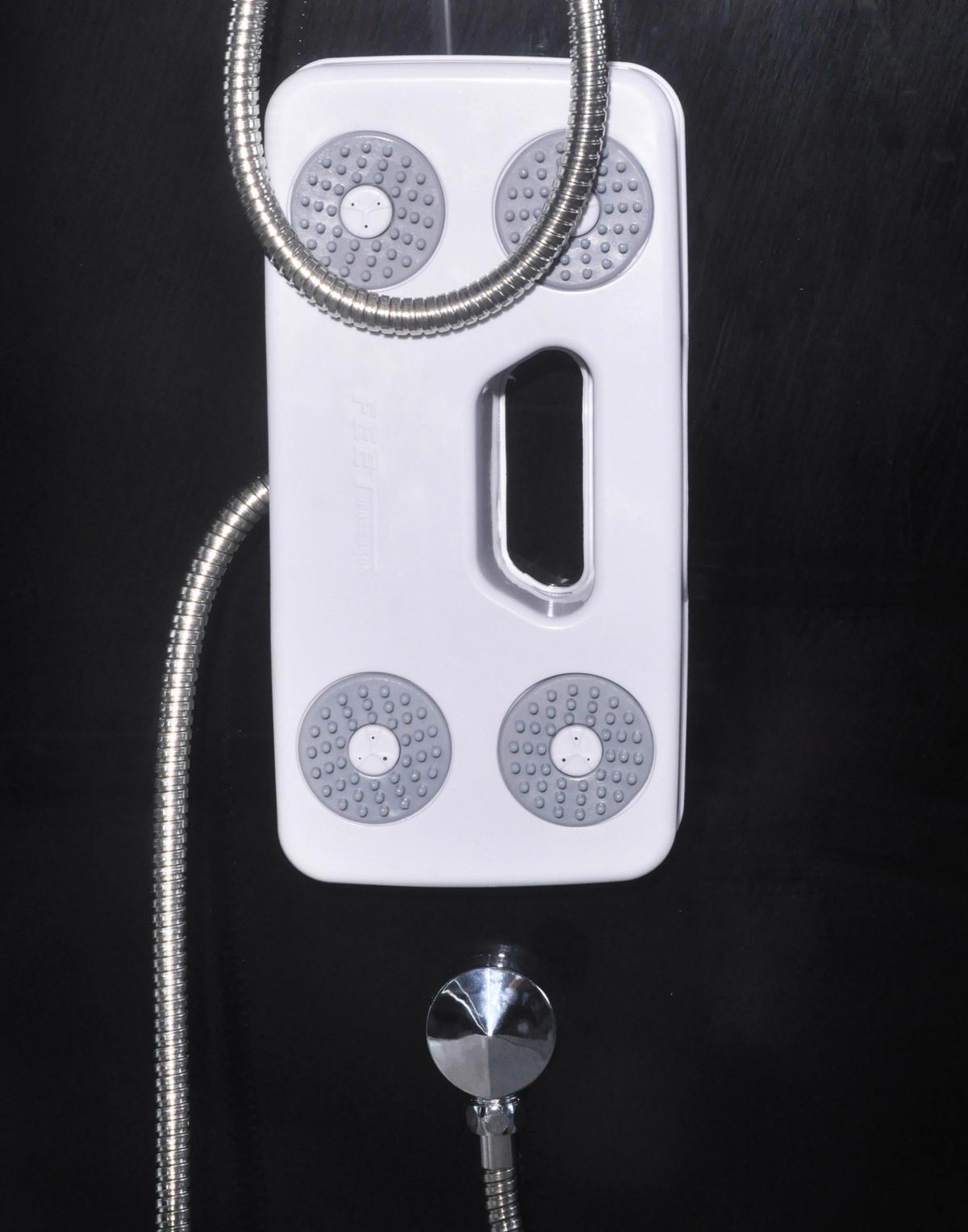 Dampfdusche Salsa Mit Massagedüsen, Beleuchtung - Schwarz/Weiß, Basics, Glas (120/120/227cm) - Sanotechnik