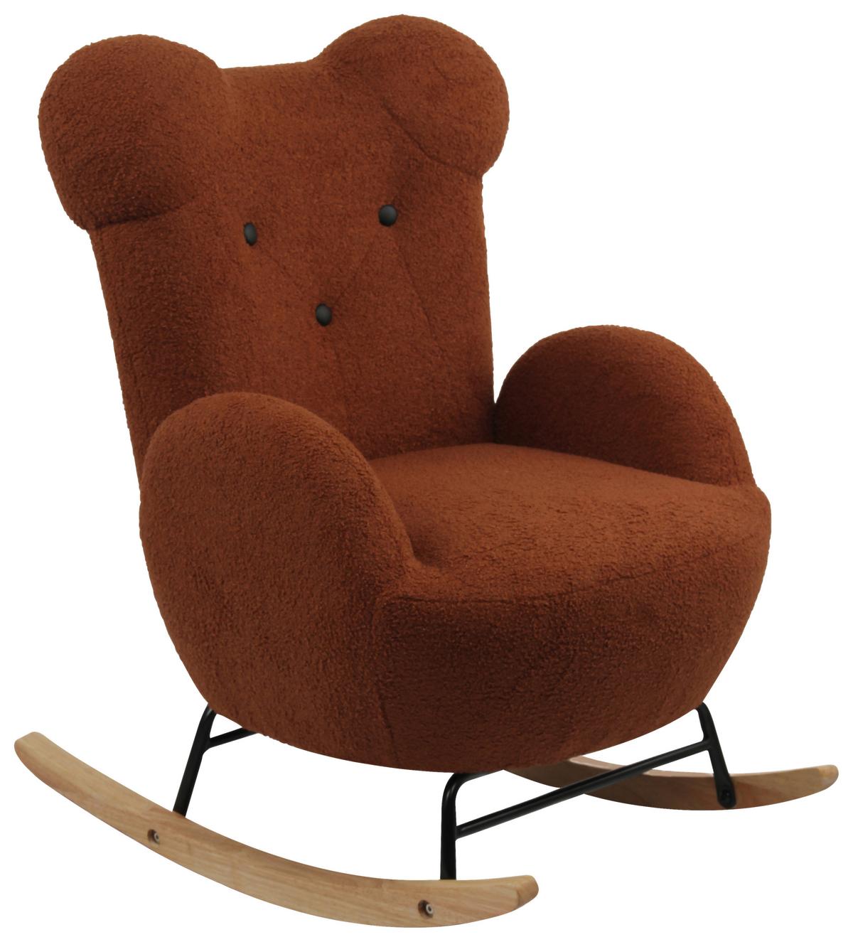 Kinder-Schaukelstuhl Braun B: 59 cm - Braun, Basics, Holz/Textil (59/70/62cm) - Livetastic