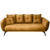 3-Sitzer-Sofa Baggio mit Kissen Gelb - Gelb/Schwarz, MODERN, Holz/Textil (236/94/103cm) - Livetastic
