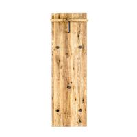 Garderobenpaneel Eiche Massiv Hutablage 5 Haken B: 30 Cm - Eichefarben/Schwarz, Basics, Holz/Metall (30/100/20cm)
