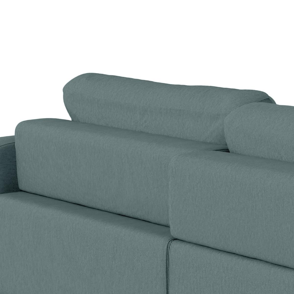 Bigsofa Bourbon, Blaugrau B: 264 Cm - Blaugrau/Schwarz, MODERN, Textil (264/84/125cm) - Trendmanufaktur