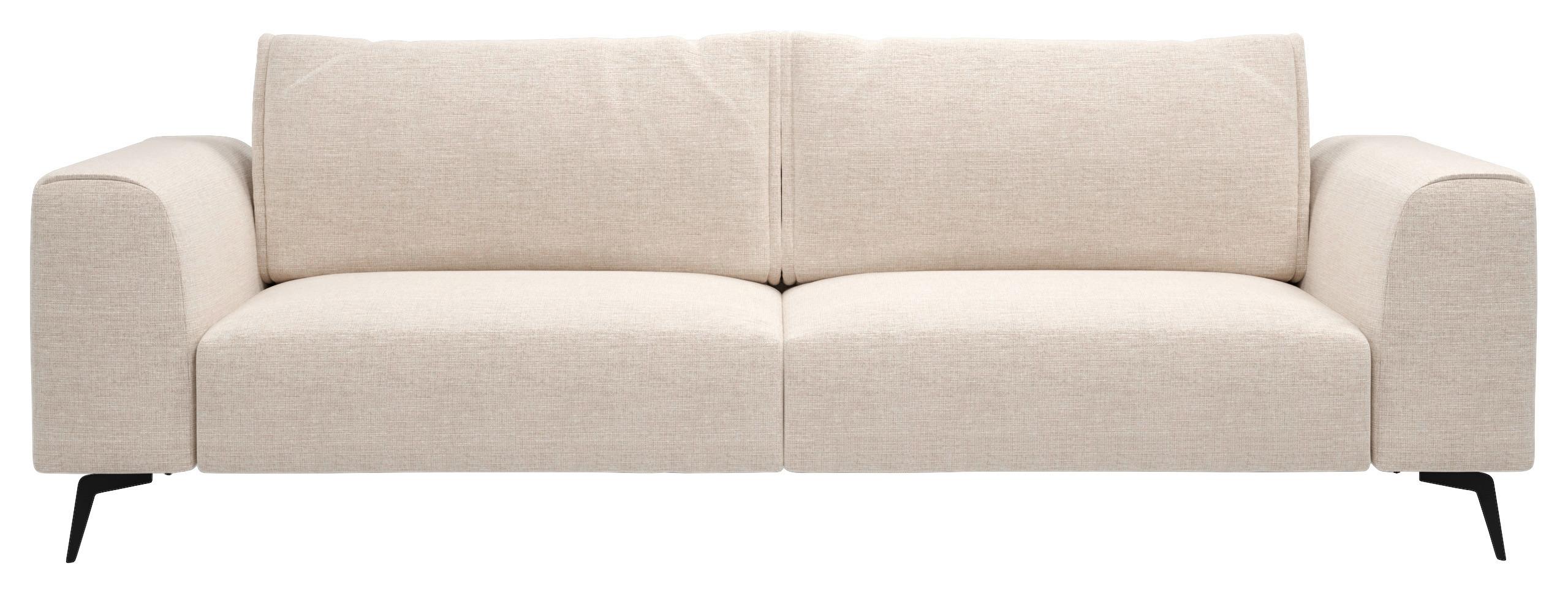 Třímístná pohovka SEUL, krémová - černá/krémová, Design, kov/dřevo (246/87/88cm) - MID.YOU