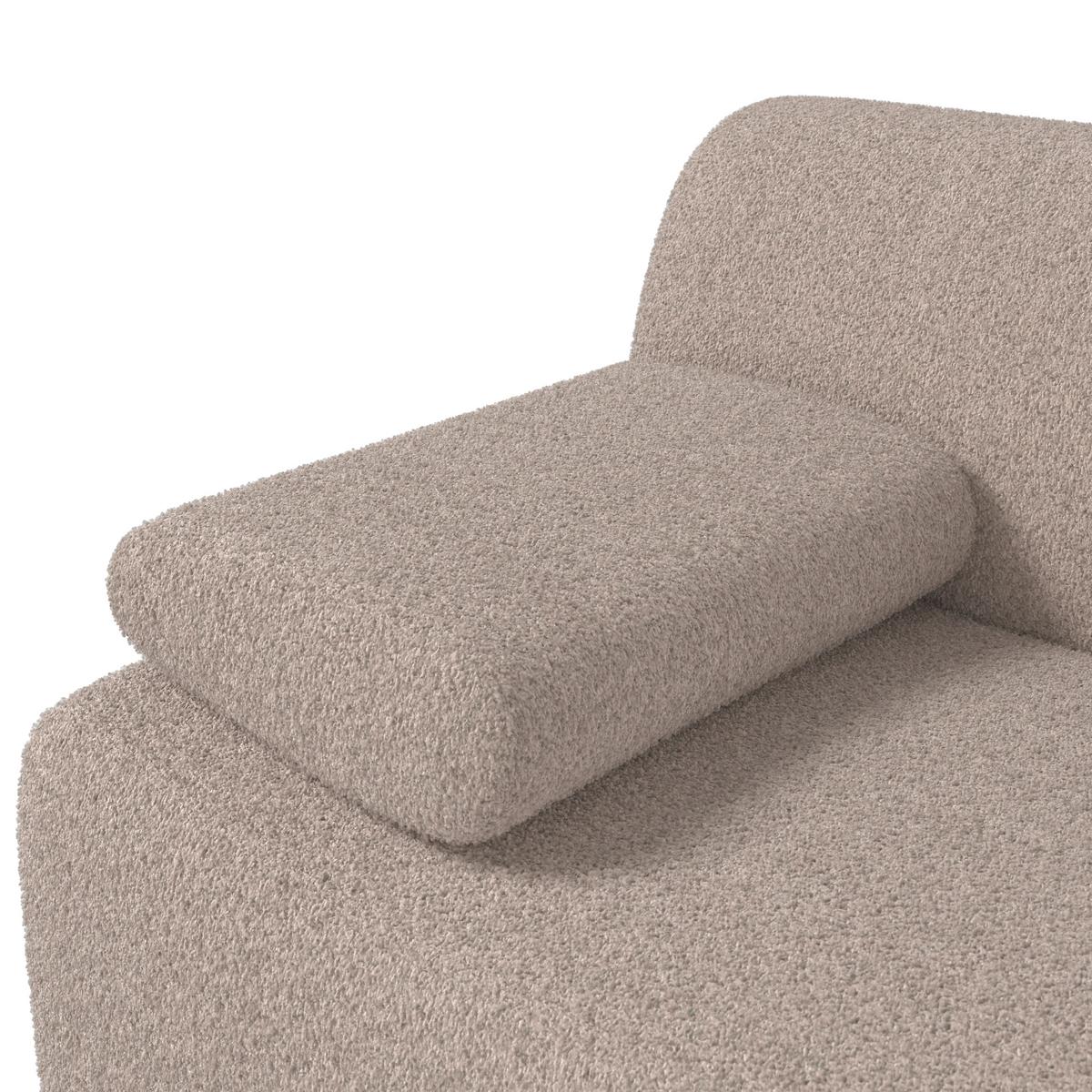 Pohovka SOPHIE, hnědá žinylka, max. 360 kg - černá/přírodní barvy, Moderní, dřevo/textil (226/74/89cm) - Bessagi Home