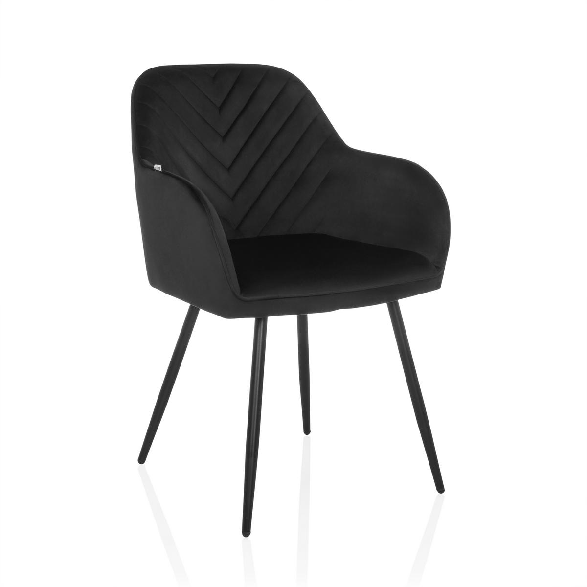 Armlehnstuhl Charvelle Schwarz B: 55 Cm - Schwarz, MODERN, Textil/Metall (55/86/58cm) - MID.YOU