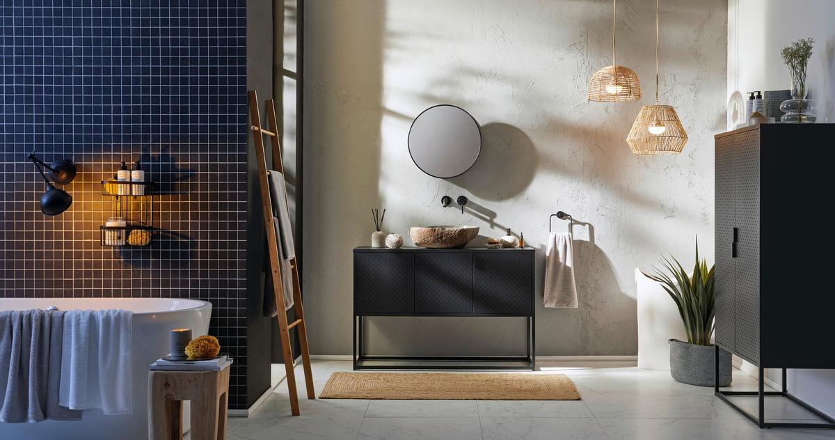 Sideboard Metall Mit 3 Türen 120 Cm Newton Trend Schwarz - Schwarz, Trend, Metall (120/80/40cm) - MID.YOU