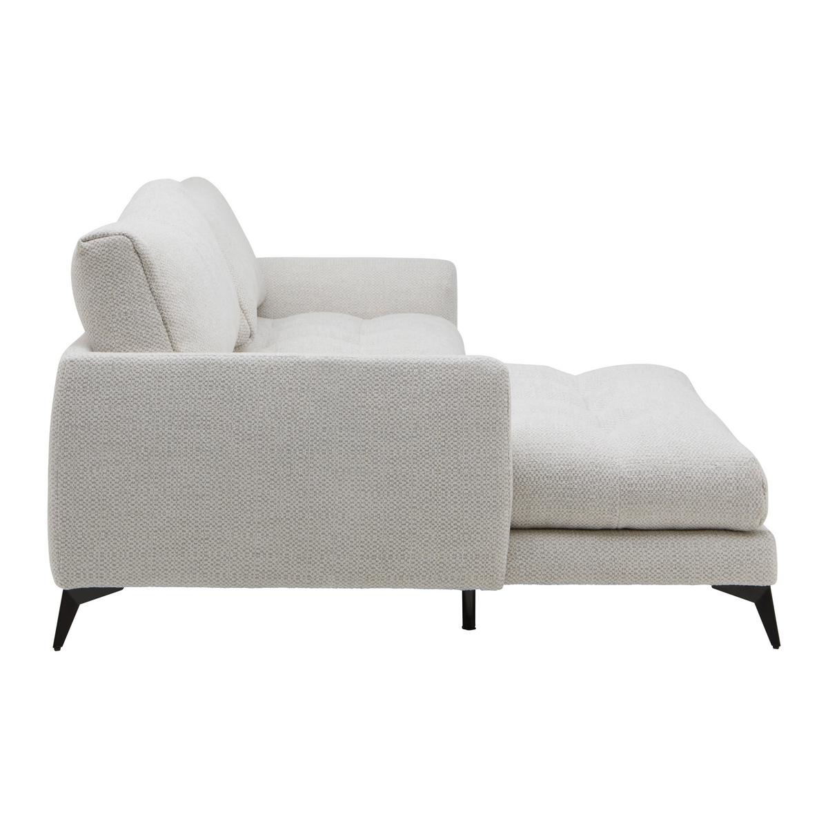 Rohová sedačka BRUCE, ľavá, sivobiela - čierna/sivobiela, kov/textil (161/61-85/273cm) - Mömax