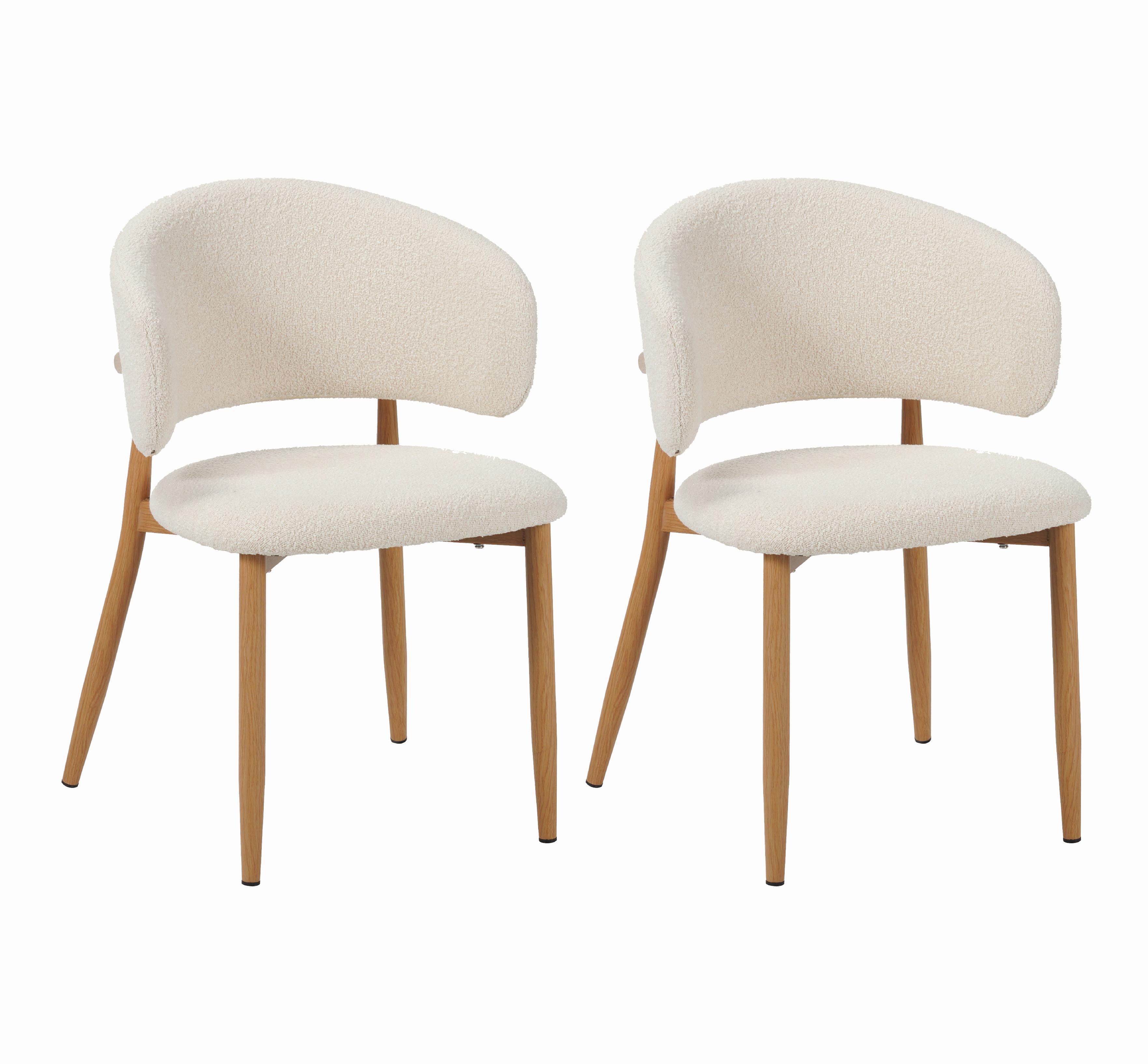 STUHL-SET YUKa Elfenbein B: 54cm - Elfenbein, MODERN, Textil/Metall (54/79/54cm) - Livetastic
