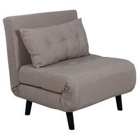 Schlafsessel Vicky - Beige/Schwarz, Design, Textil/Metall (70/88/80cm) - Livetastic