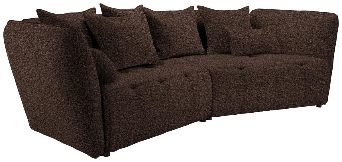 Boxspringová pohovka SOFI, hnedá - hnedá/čierna, Modern, textil (294/93/152cm) - Premium Living