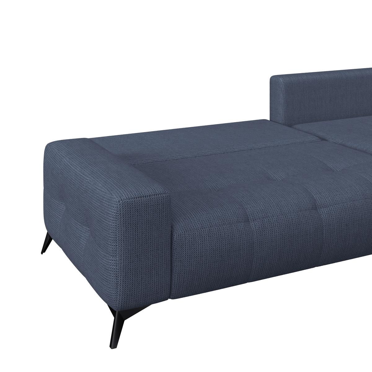 Ecksofa Mauro Blau, mit Schlaffunktion - Blau/Schwarz, Trend, Textil (290/175cm) - Luca Bessoni