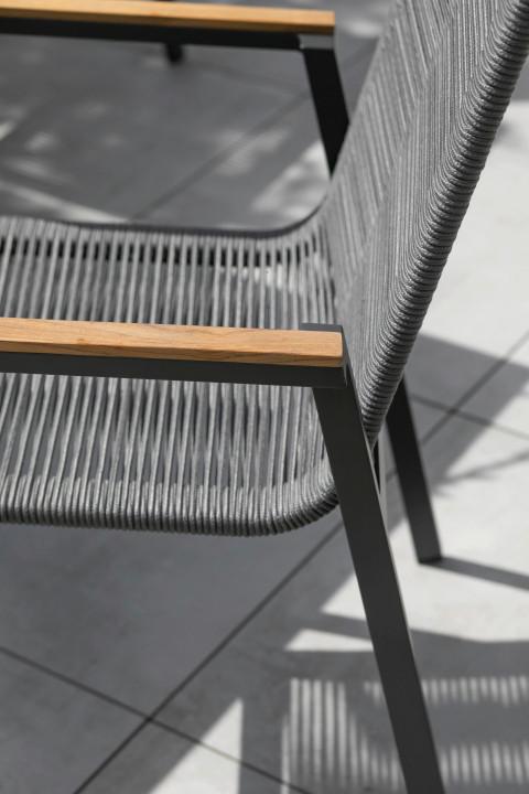 Gartensessel Montana Diningstapelsessel - Grau, Basics, Holz/Kunststoff (55/87/66cm)