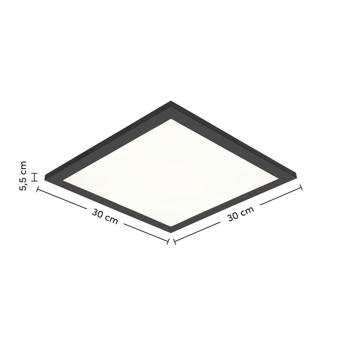 STROPNÍ LED SVÍTIDLO JUO - bílá/černá, Moderní, kov/plast (30/30/5,5cm) - Mömax