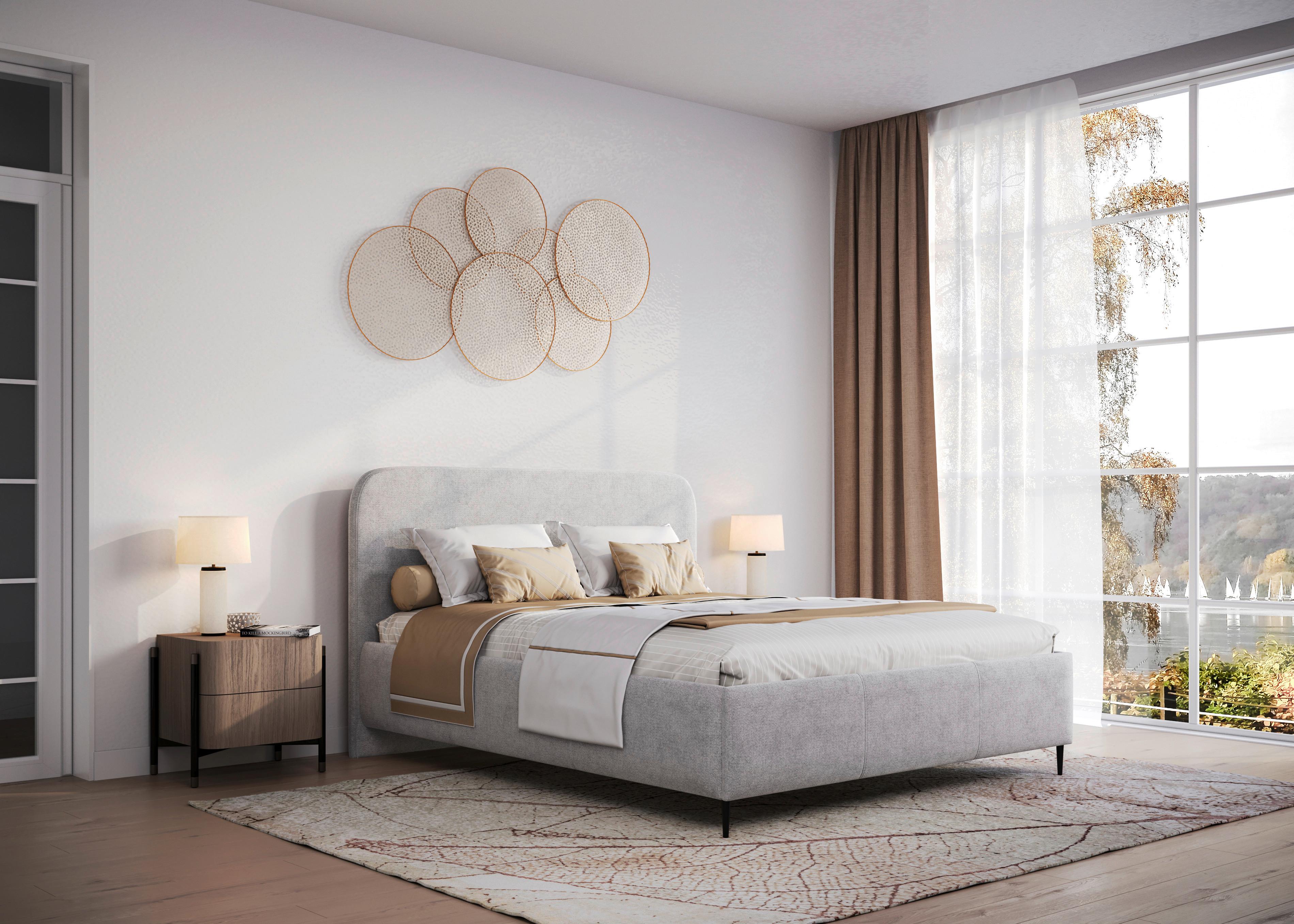 POLSTERBETT BENDI II - Hellgrau/Schwarz, MODERN, Holz/Holzwerkstoff (140/200cm) - MID.YOU