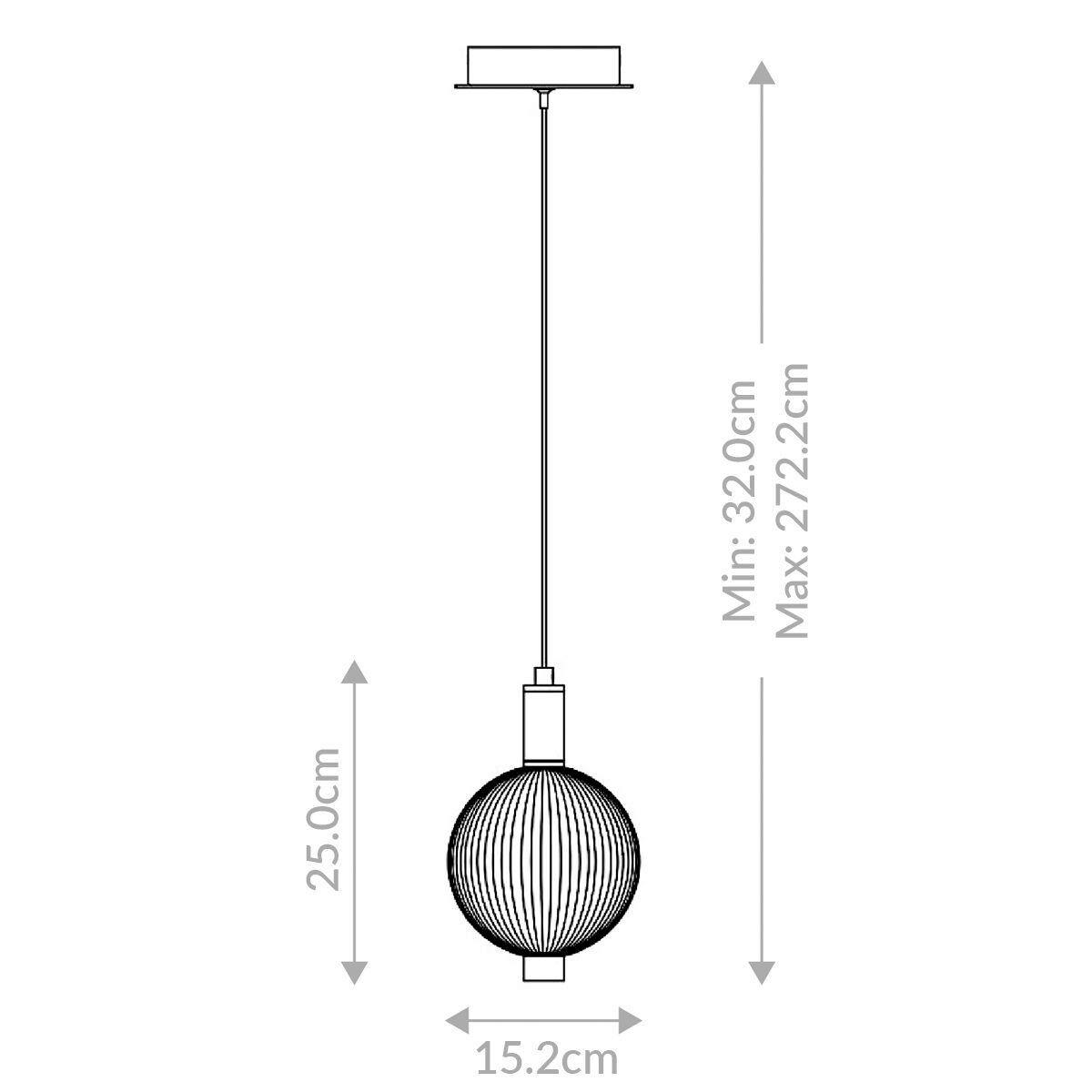 Függeszték Qn-Palmas-1mp-Bg - aranyszínű, Konventionell, üveg/fém (15,2/272cm) - Elstead Lighting