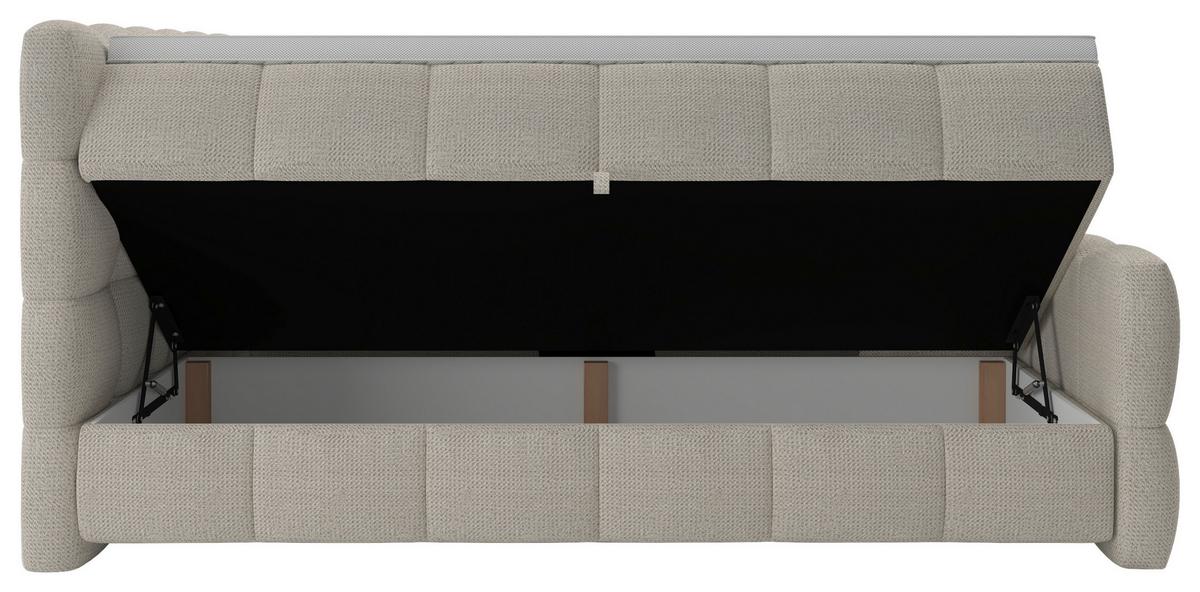 BOXSPRINGBETT inkl. Bettkasten 160x200 - Creme/Schwarz, Trend, Holz/Holzwerkstoff (160/200cm) - Sembella
