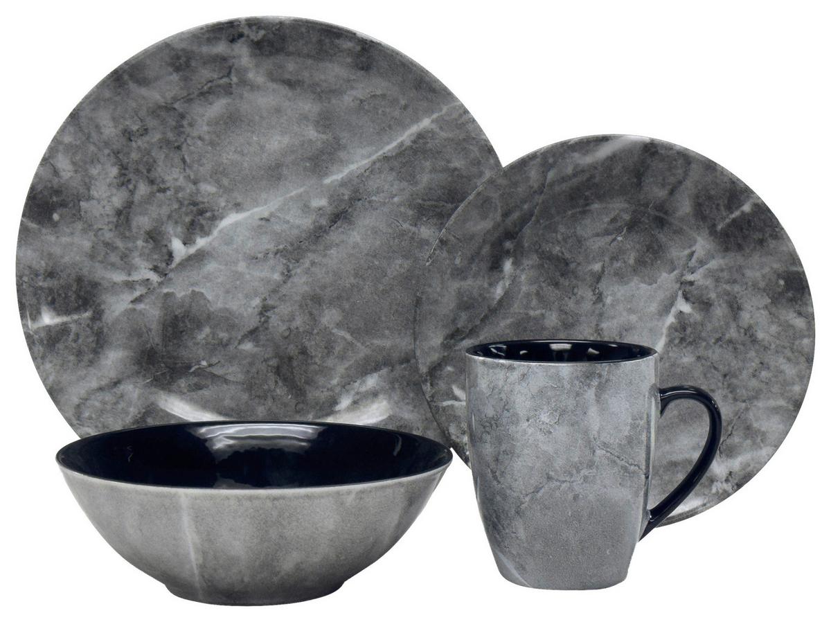 Kombiservice Ronald - Schwarz/Grau, Design, Keramik - James Wood
