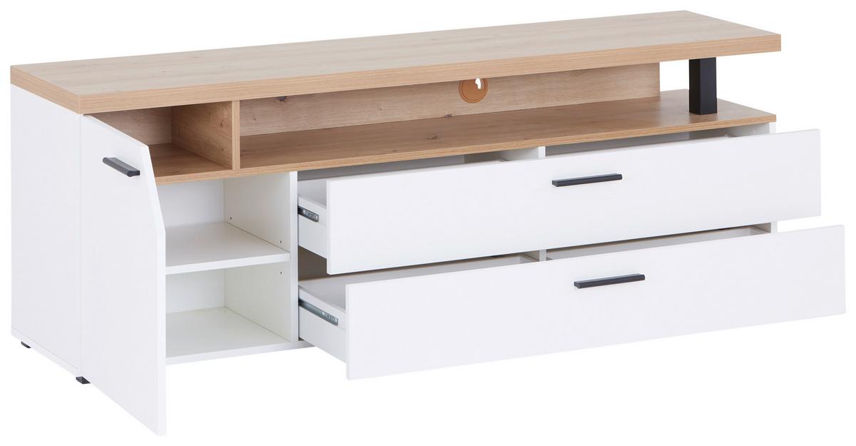 TV STOLÍK NICO - čierna/biela, Modern, kompozitné drevo/plast (160/58,4/40cm)