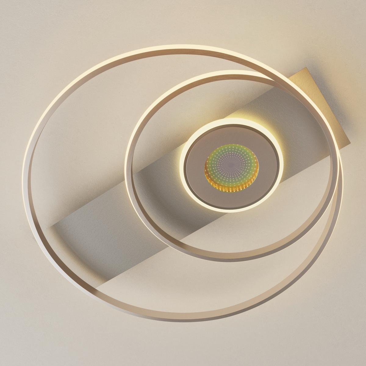 LED-Deckenleuchte CAMILLA - Silberfarben/Alufarben, Basics, Kunststoff/Metall (65/60/6cm) - Luca Bessoni