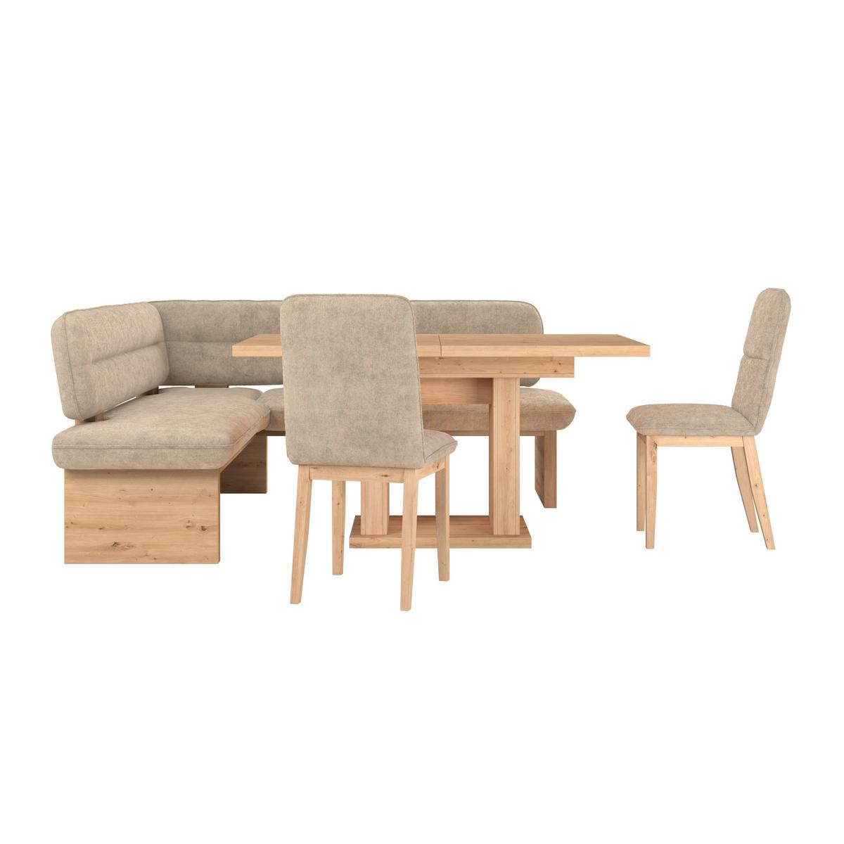 Eckbank Beluna Ii Webstoff Beige, B: 170cm - Eichefarben, KONVENTIONELL, Holz/Textil (170/212cm) - James Wood