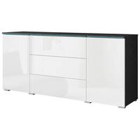 Komoda VERA antracit/biela - sivá/biela s vysokým leskom, Basics, kompozitné drevo/plast (150/67,9/39,5cm) - P & B