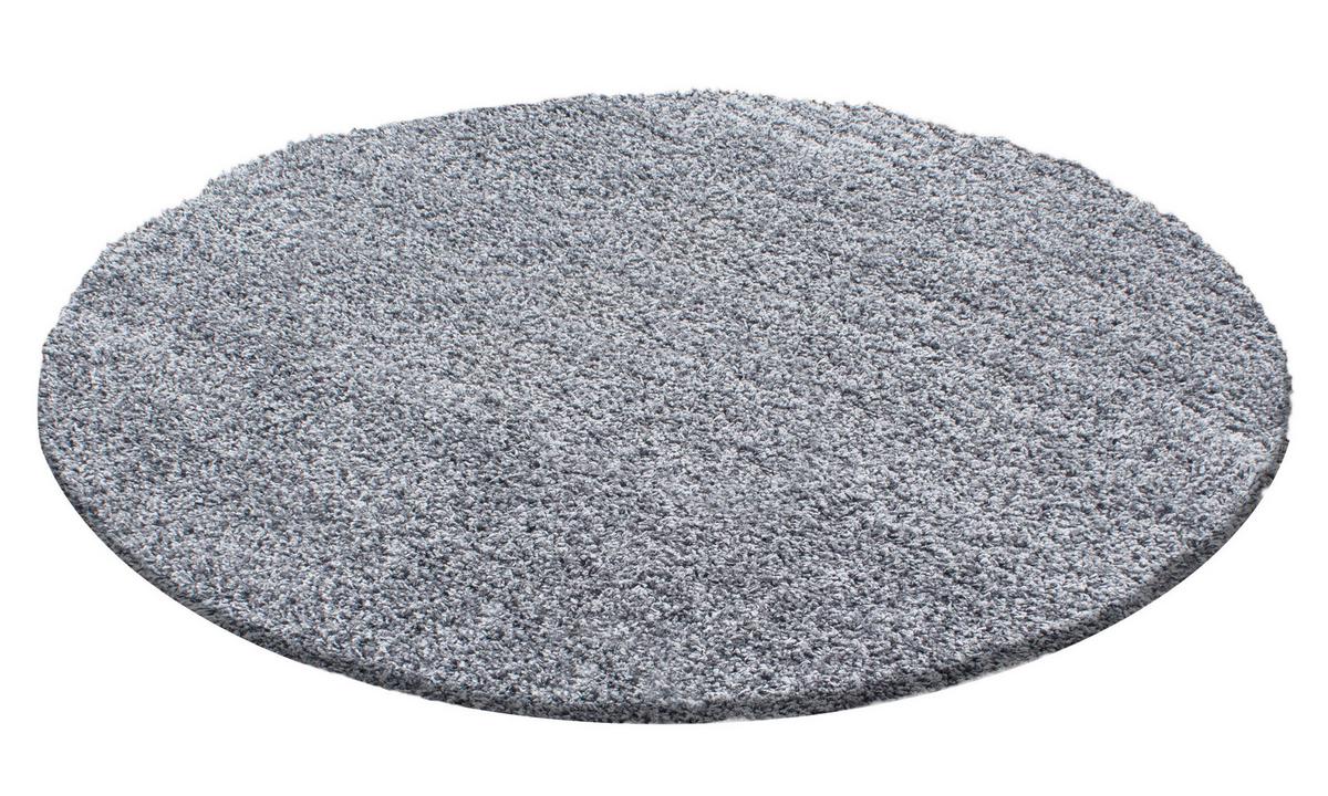 Hochflor Teppich Hellgrau Life Rund Ø 80 Cm - Hellgrau, KONVENTIONELL, Textil (80cm) - Novel