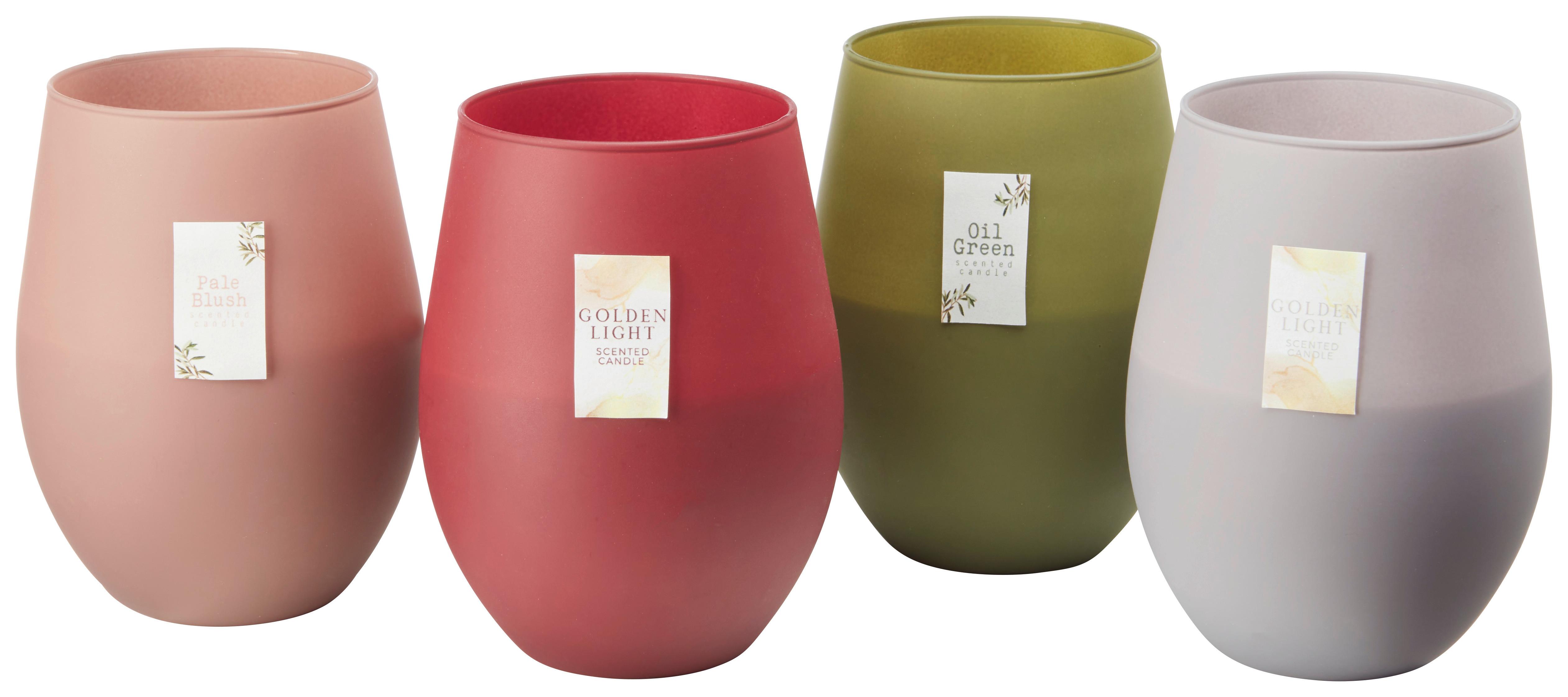 Svíčka ve skle Candela - šedá/ostružinová, sklo (7,6/12,5cm) - Modern Living