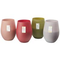 Svíčka ve skle Candela - šedá/ostružinová, sklo (7,6/12,5cm) - Modern Living