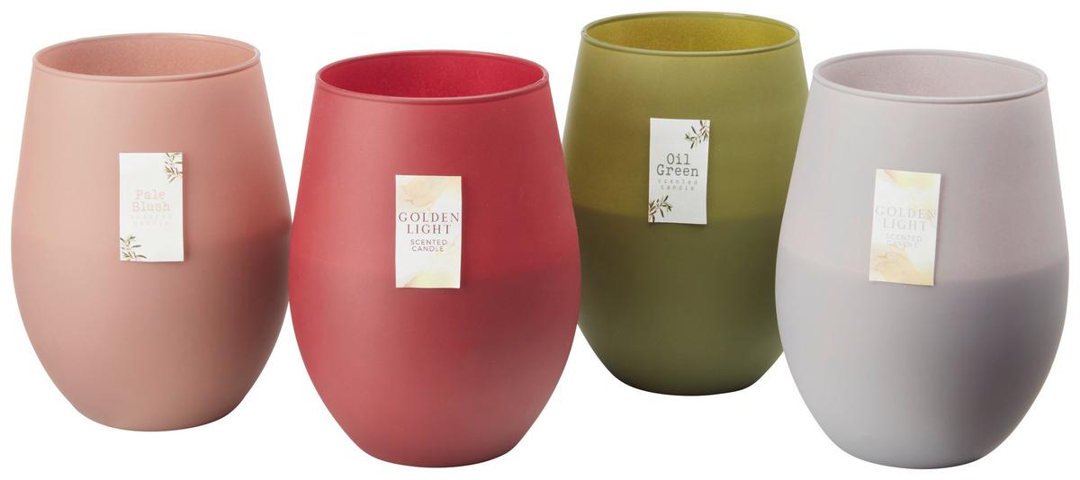 Svíčka ve skle Candela - šedá/ostružinová, sklo (7,6/12,5cm) - Modern Living