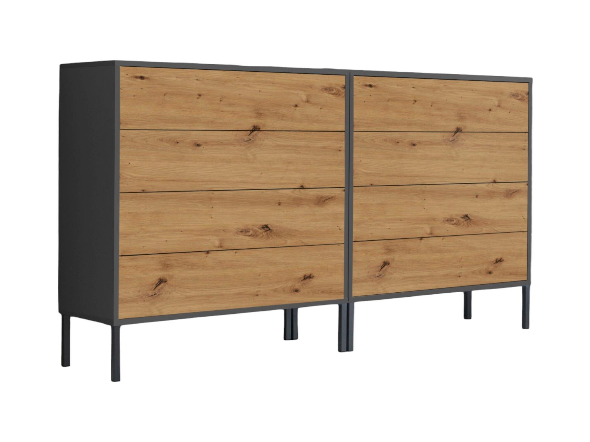 SIDEBOARD Mailand1 B:158cm Eiche Artisan - Anthrazit/Eiche Artisan, MODERN, Holzwerkstoff (158/86/33cm) - MID.YOU