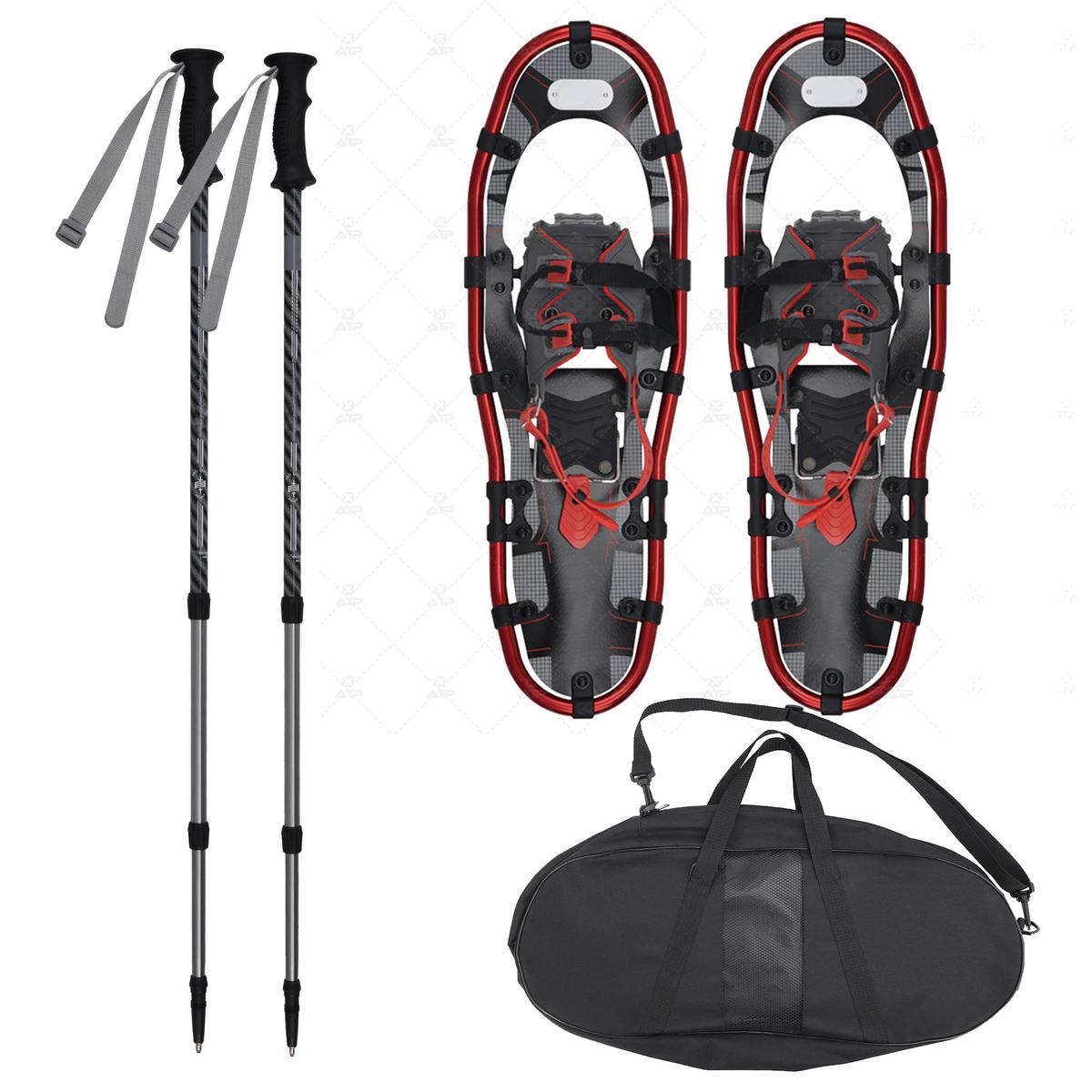 Schneeschuhe inkl. Steighilfe, Tasche und Wanderstöcke - Graphitfarben/Schwarz, Basics, Kunststoff (67/26/10cm) - Ondega