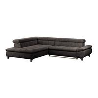 Ecksofa Gemini Dunkelbraun, B: 234cm - Chromfarben/Graubraun, KONVENTIONELL, Textil (234/312cm)