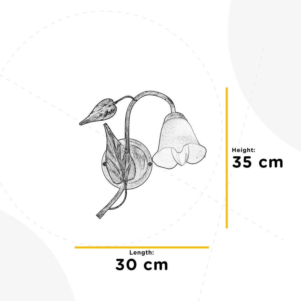 Wandleuchte 4647/ap1 - Beige/Weiß, Natur, Glas/Metall (30/30/35cm)