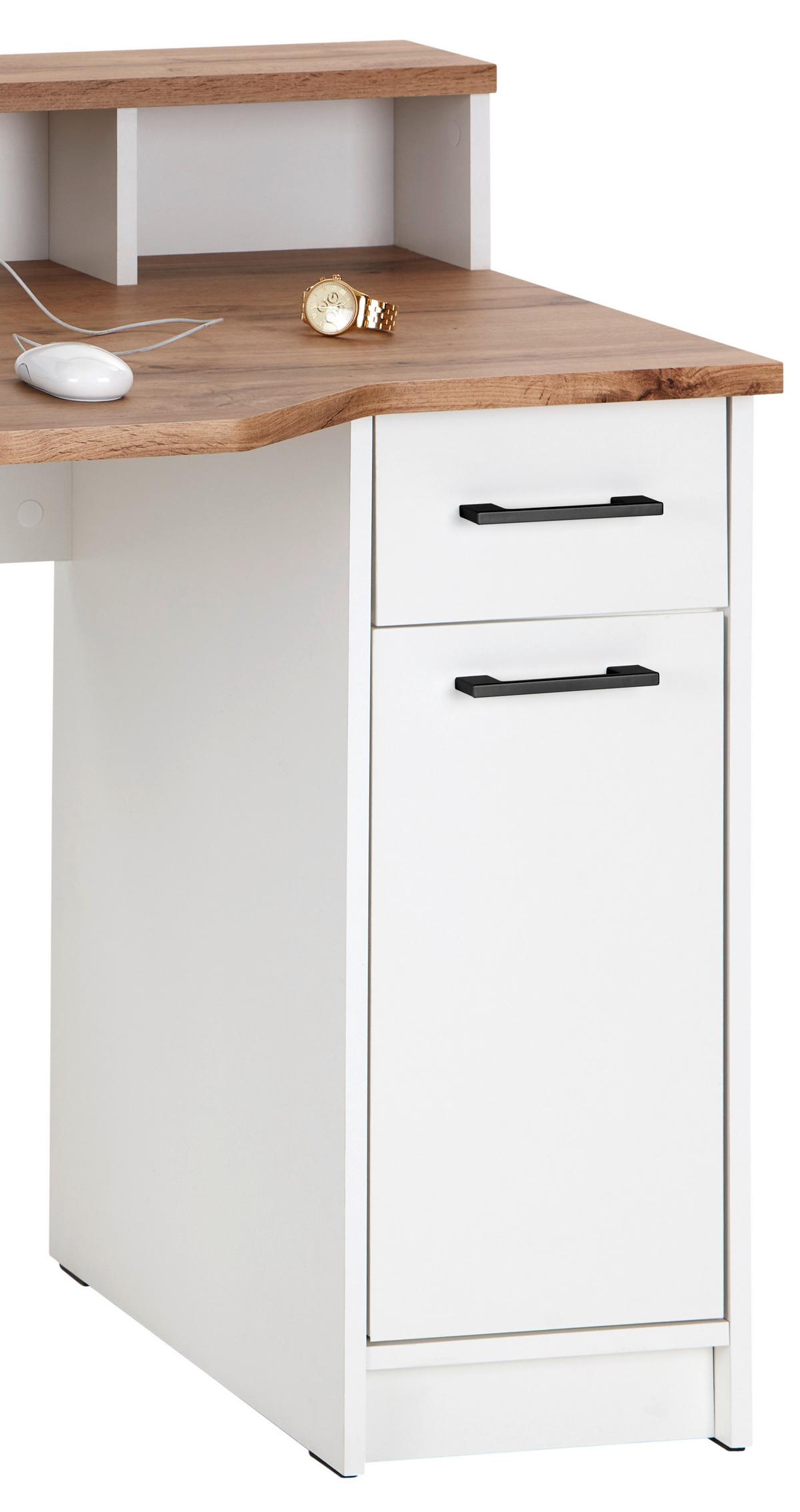 Psací stůl TOBI TOBI MX 166 - bílá/barvy dubu, Moderní, kompozitní dřevo/plast (150/91/68cm)