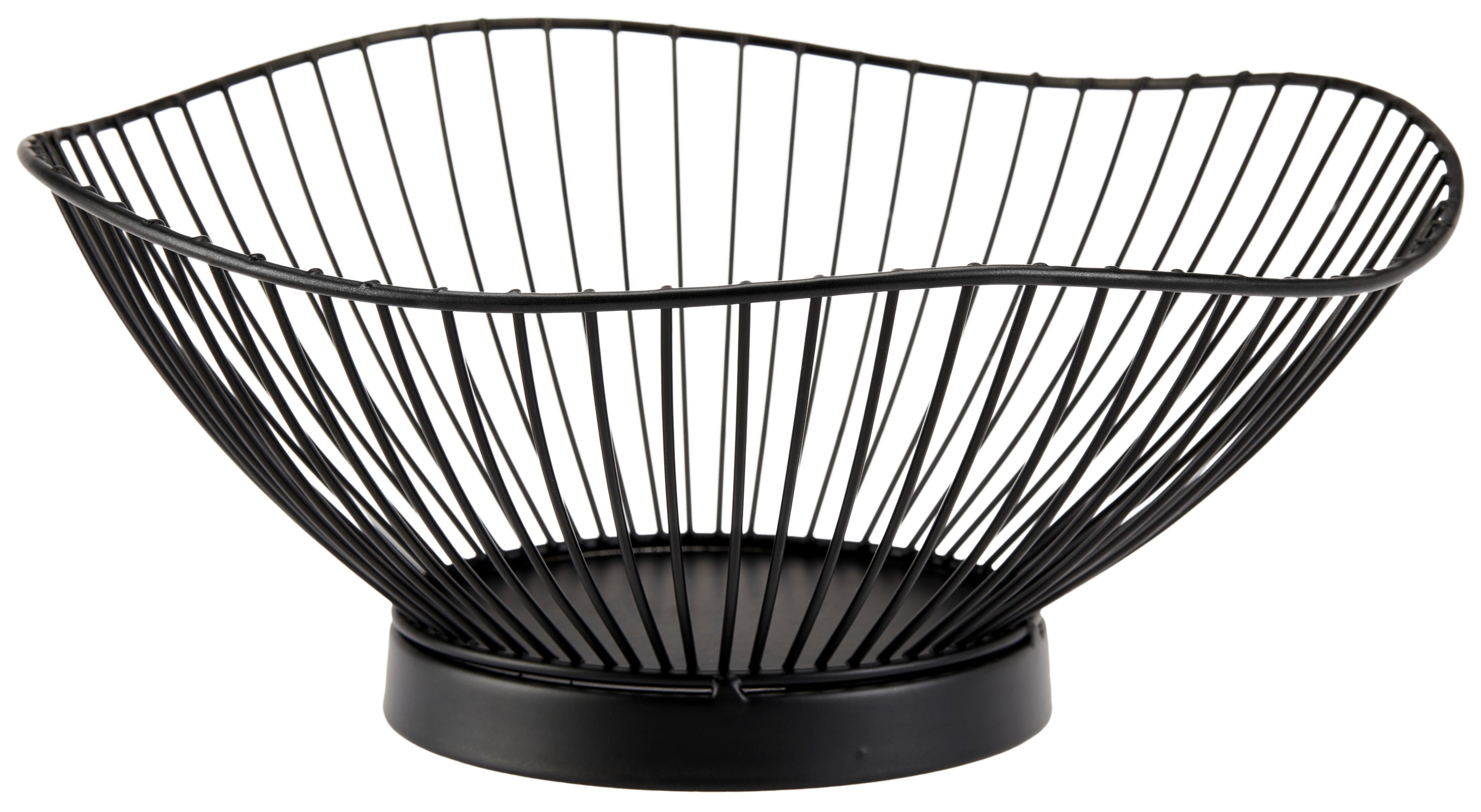 Obstschale aus Eisen Gerlinde 23x23x9,5 cm, schwarz - MODERN (23/23/9,5cm) - Luca Bessoni