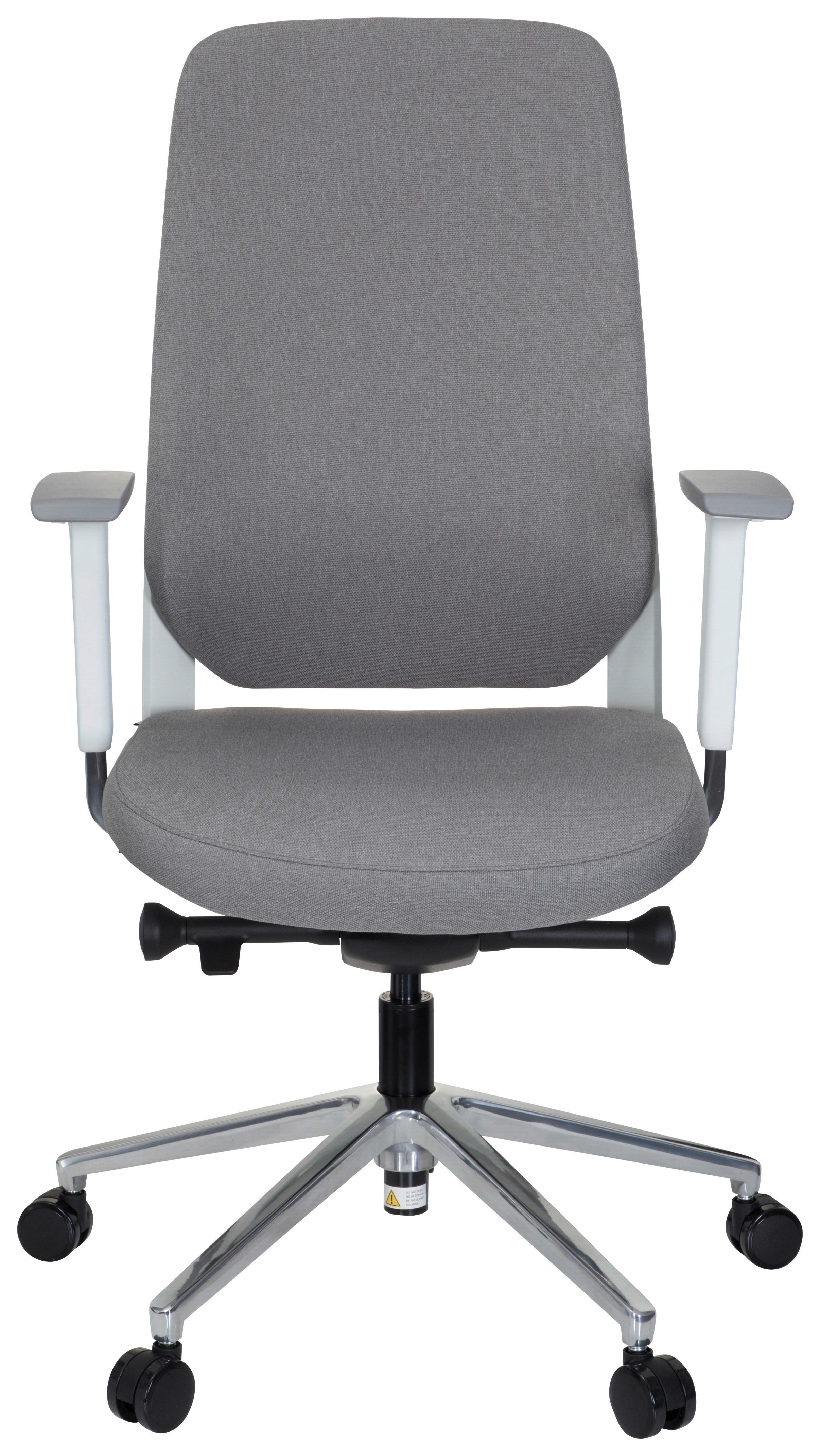Drehstuhl Chiaro T4 White Armstützen Grau/weiß Bis 110kg - Weiß/Grau, MODERN, Kunststoff/Textil (56/131/67cm) - MID.YOU