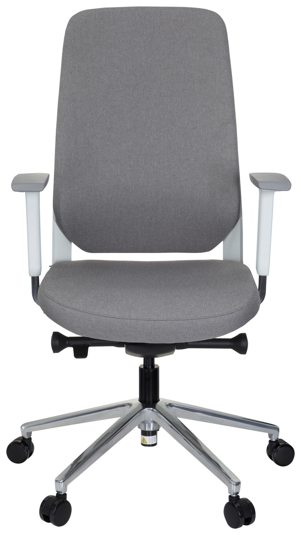 Drehstuhl Chiaro T4 White Armstützen Grau/weiß Bis 110kg - Weiß/Grau, MODERN, Kunststoff/Textil (56/131/67cm) - MID.YOU