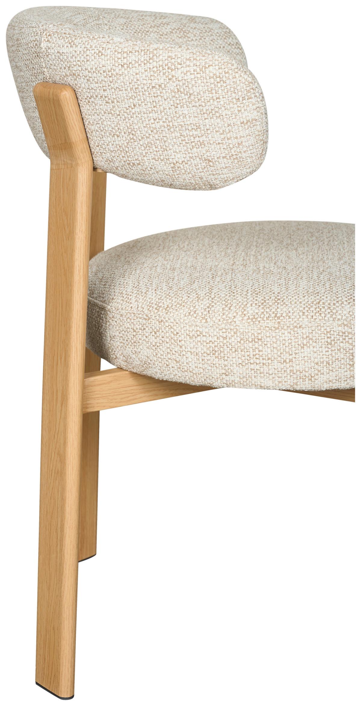 Stuhl Nantes Beige B: 55 cm - Eichefarben/Beige, MODERN, Textil/Metall (55/75/56,5cm) - Livetastic