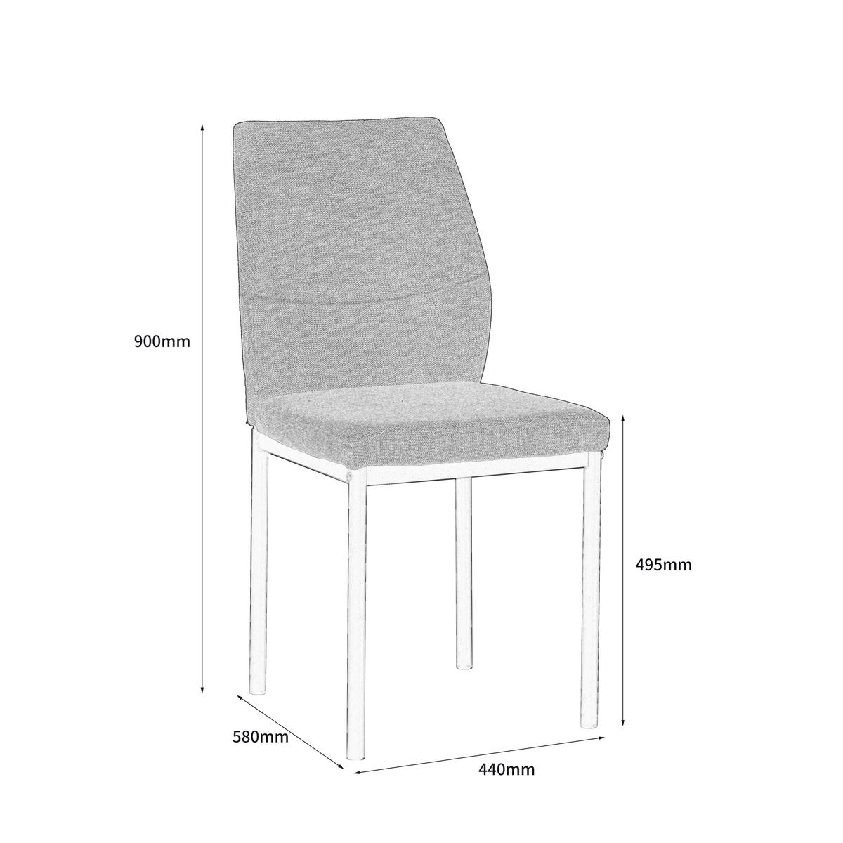 Stuhl Stella Anthrazit Gepolstert - Anthrazit/Schwarz, MODERN, Textil/Metall (44/90/56cm) - P & B