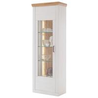 Vitrine Madrid B: 71 cm Eichefarben/Pinienfarben - Eichefarben/Schwarz, Design, Glas/Holzwerkstoff (71/205/40cm) - MID.YOU